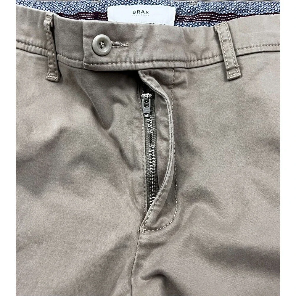 Brax‎ Mens Chino Pants Brown 34/32  (34/28.5 ACTUAL) Beige Straight